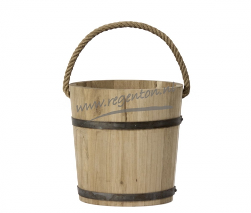  Houten Emmer met Touw eiken groot 10 l.