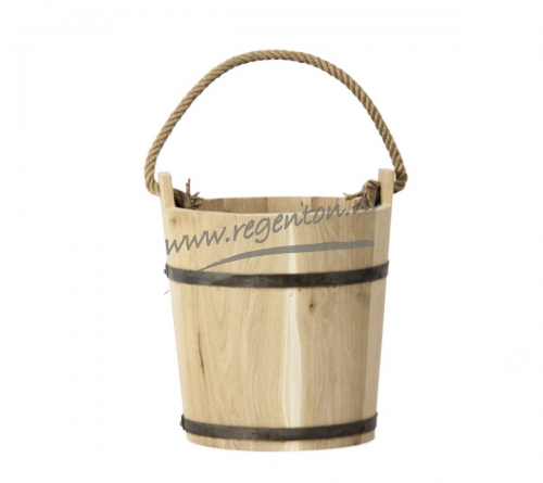  Houten Emmer met Touw eiken extra groot 20 l.